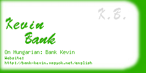 kevin bank business card